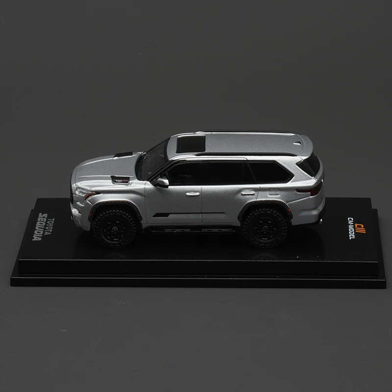 

CM In Stock 1:64 Toyota Sequoia XK80 TRD Pro Silver Grey Diecast Diorama Car Model Collection Toys