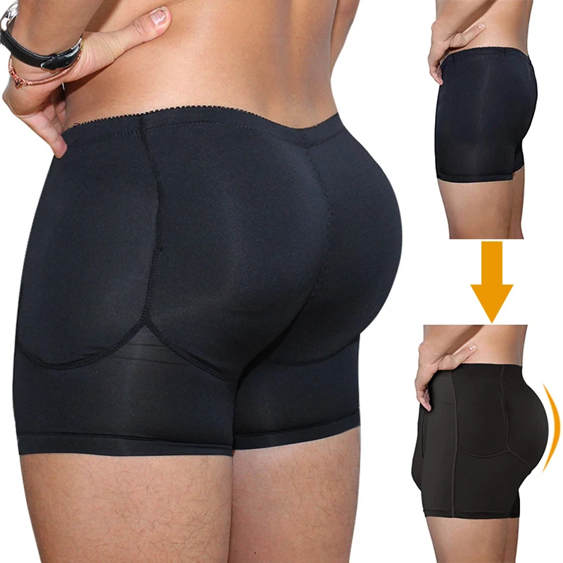 

Mens Boxer Underwear Padded Shorts Butt Lifter Shapewear Hip Butt Enhancer Briefs Tummy Control Booty Booster Molded Boyshorts