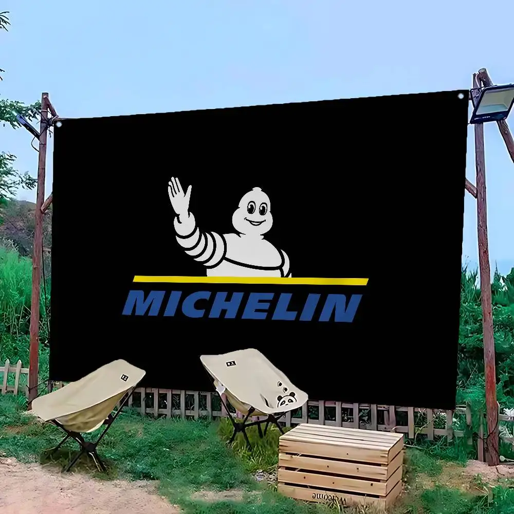 M-Michelins Logo impreso bandera grande arte ciencia ficción sala decoración del hogar Banner