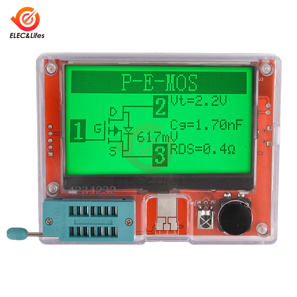 LCR-T10H Multifunctional Transistor Tester With Large Screen Graphic Display And 3.7V Lithium Battery For Diode Triode Capacitor