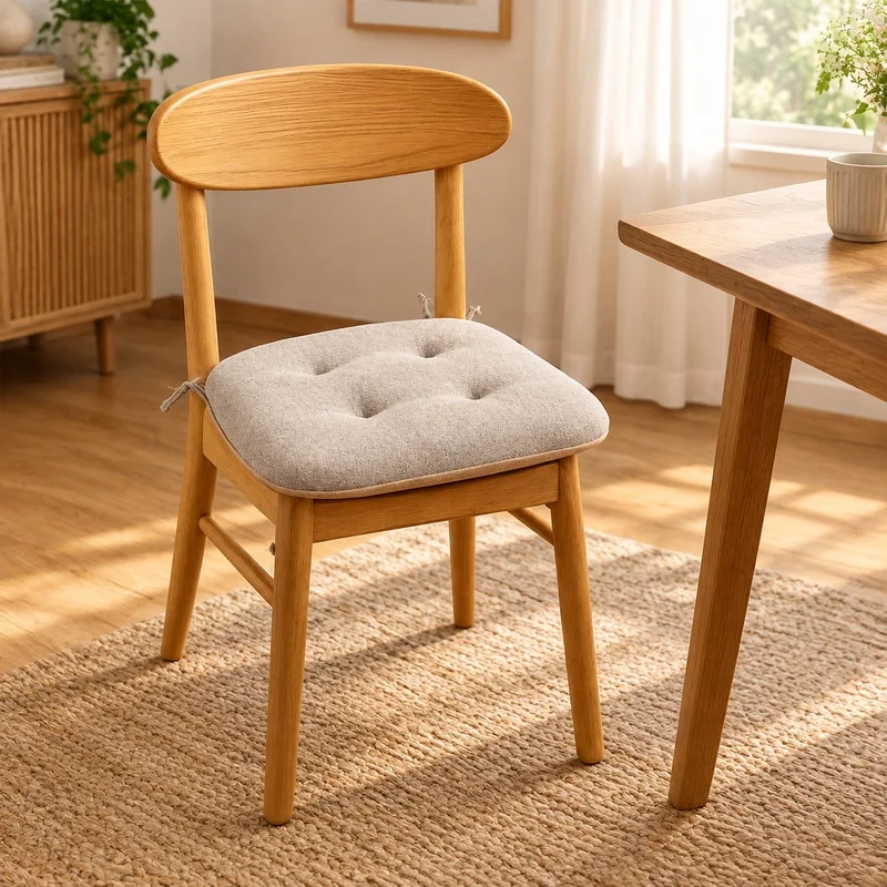 Thick Summer Cushion Made of Cotton Linen, Breathable Seat Pad for Dining and Study Horseshoe Chairs
