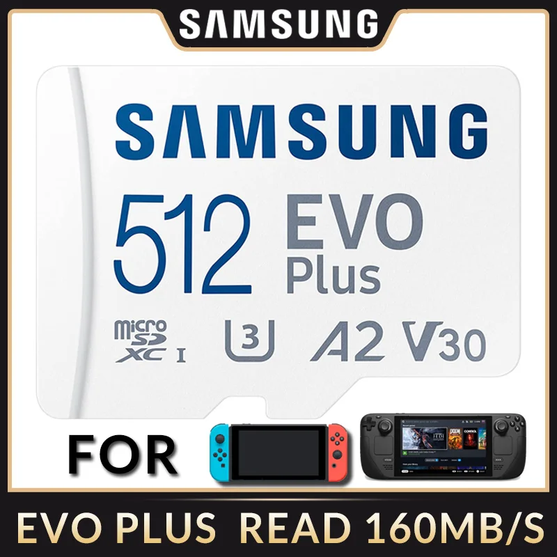 SAMSUNG карта памяти Micro SD, 160 Мб/с, 64 ГБ, 128 ГБ, 256 ГБ, 512 ГБ