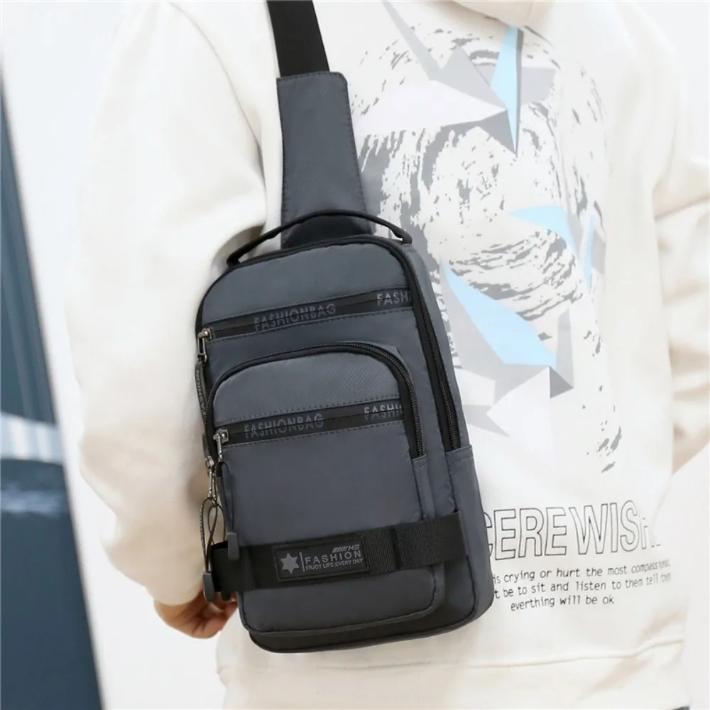 عادية متعددة جيوب الرجال حقيبة صدر للرجال القماش حقيبة كتف الرياضة رسالة حقيبة سعة كبيرة متعددة الوظائف حقيبة كروسبودي السفر