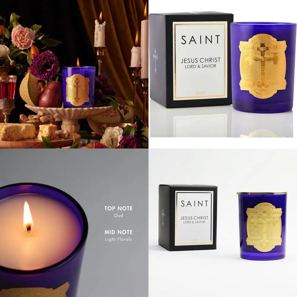

Soothing Jesus Christ-Inspired Soy Coconut Candle with 80-Hour Aromatherapy Burn, Special Edition
