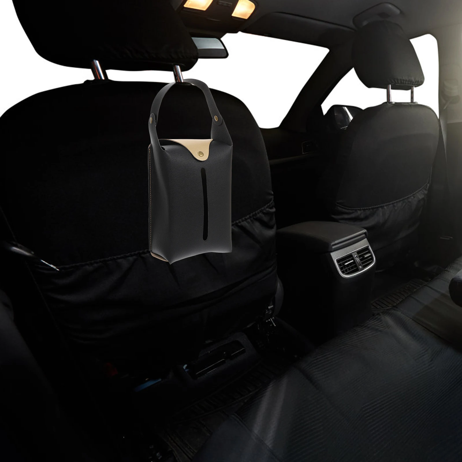 

2Pcs Tissue Bag Napkin Holder Automotive Storage Dispenser Container HighQuality Practical LongTerm Use Simple Structure
