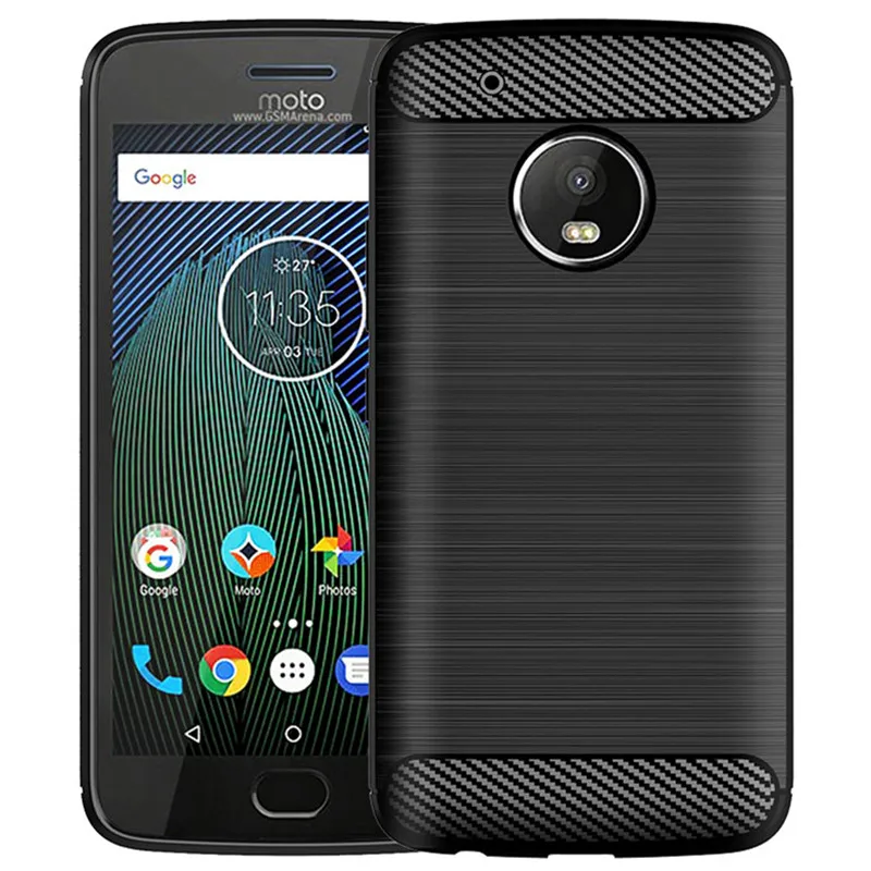 Carbon Fiber Shockproof Case For Moto G5 Plus G5+ Silicone Case for moto g5 plus Bumper Full Protective Back Cover Coque Fundas