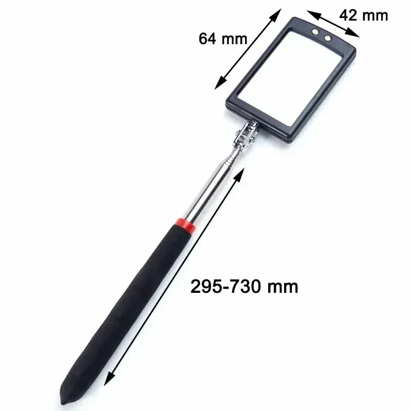 1Piece LED Telescoping Inspection Mirror Car Visual Reflector Retractable Under Vehicle Detection Mirror Repair Tool