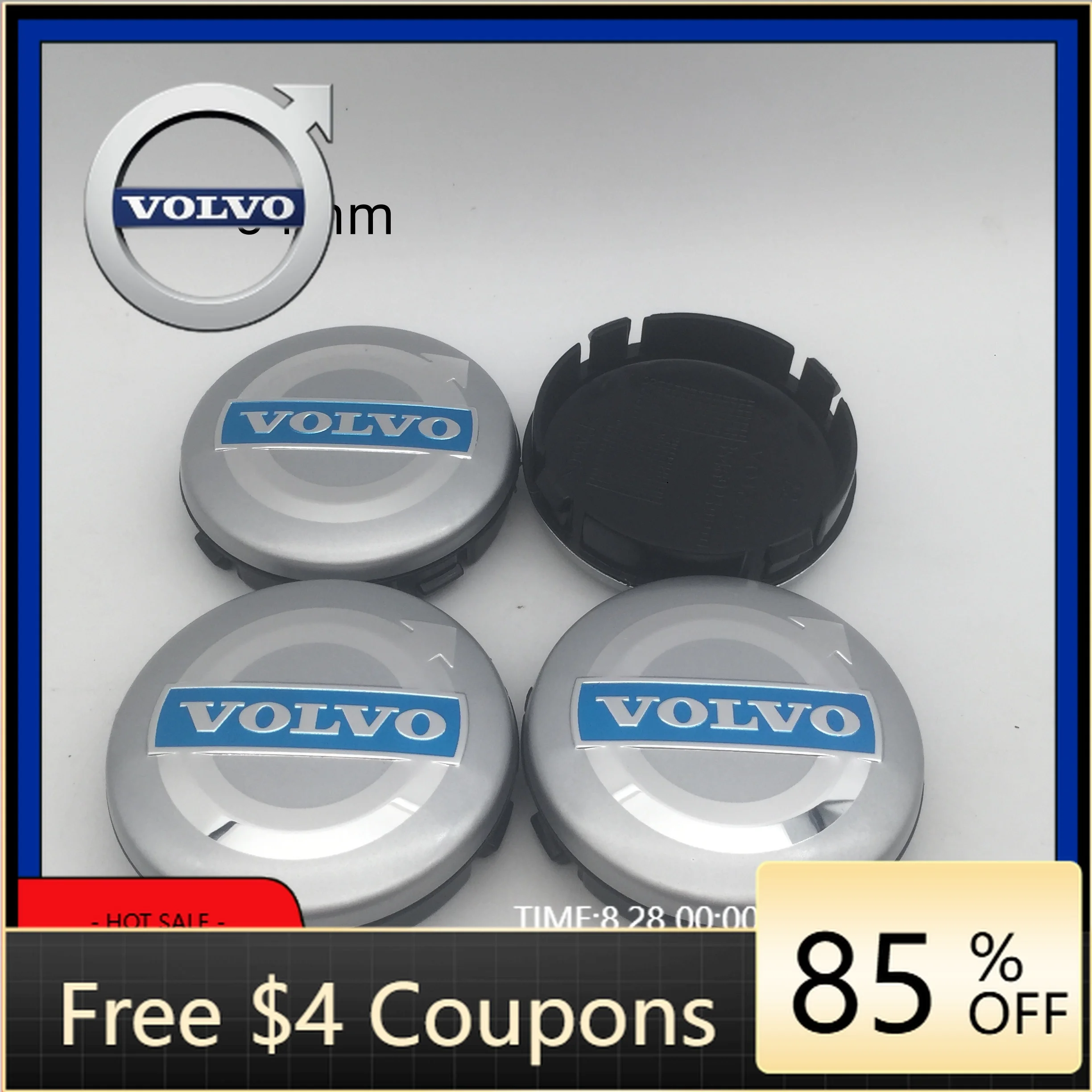 

2026 Hot Cup Holders 40pcs 3D 64mm 65mm For VOLVO Car emblem Wheel hub Center Cap Badge covers sticker Decals Styling accessorie