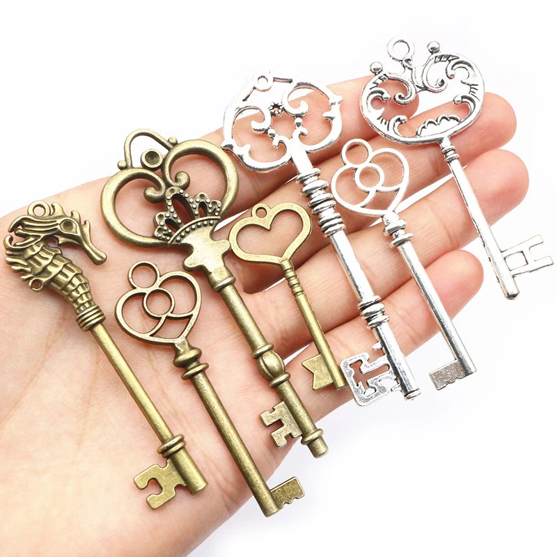 1-10 Stück Mode Legierung Metall Schlüssel Charms Anhänger Retro Stil DIY Schmuck Herstellung Zubehör für Halsketten Schlüssel anhänger Ergebnisse