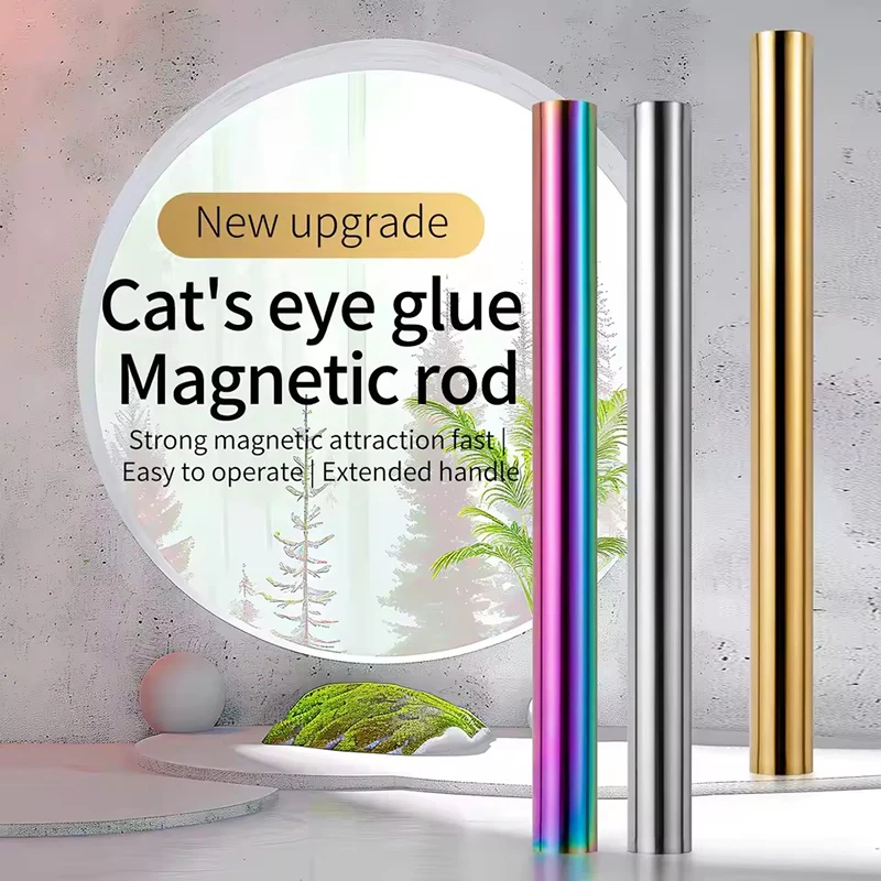 Novo super longo cabeça dupla ferramenta magnética caneta para olho de gato uv gel polonês snowlight glitter efeito ferramentas manicure design diy uso