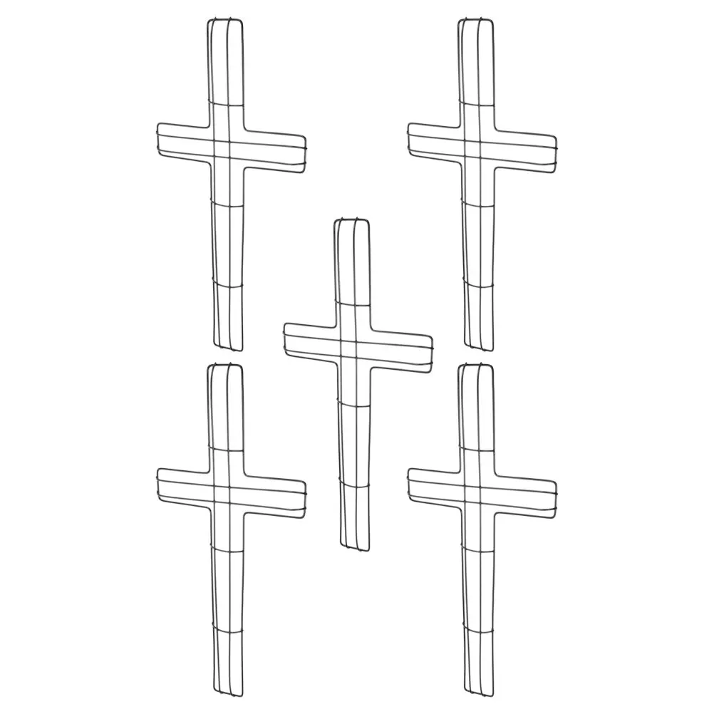 

5Pcs Cross Shaped Iron Wreath Frame Metal Wire Form for DIY Holiday Crafts Decorative Wall Hanging Door Wreath Outdoor Supplies