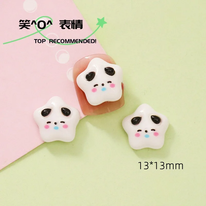 50 Uds. De dijes para uñas de estrella Pochacco, gafas 3D, decoración de resina con forma de perro y estrella para manicura juguetona