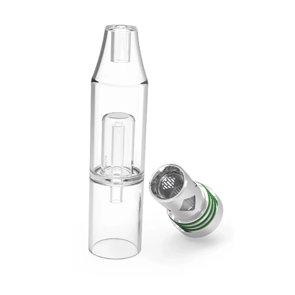 Original longmada cristal ii 2 erva seca/atomizador de cera com copo de bobina de quartzo wickless 510 rosca concentrado tanque vape de ervas