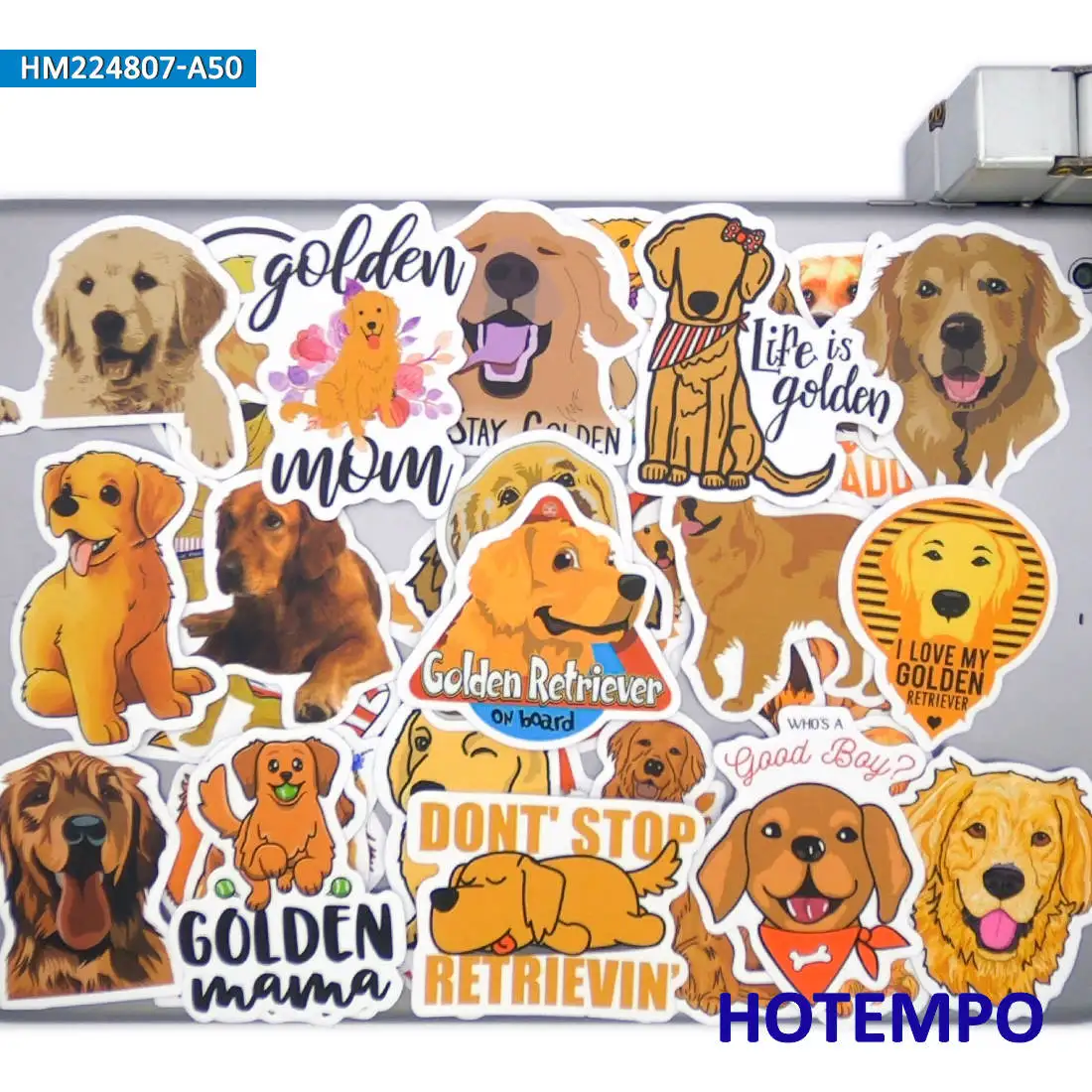 20/30/50Pieces Cute Golden Retriever Funny Cartoon Dog Animals Stickers for Scrapbook Luggage Bike Car Phone Laptop Sticker Toys