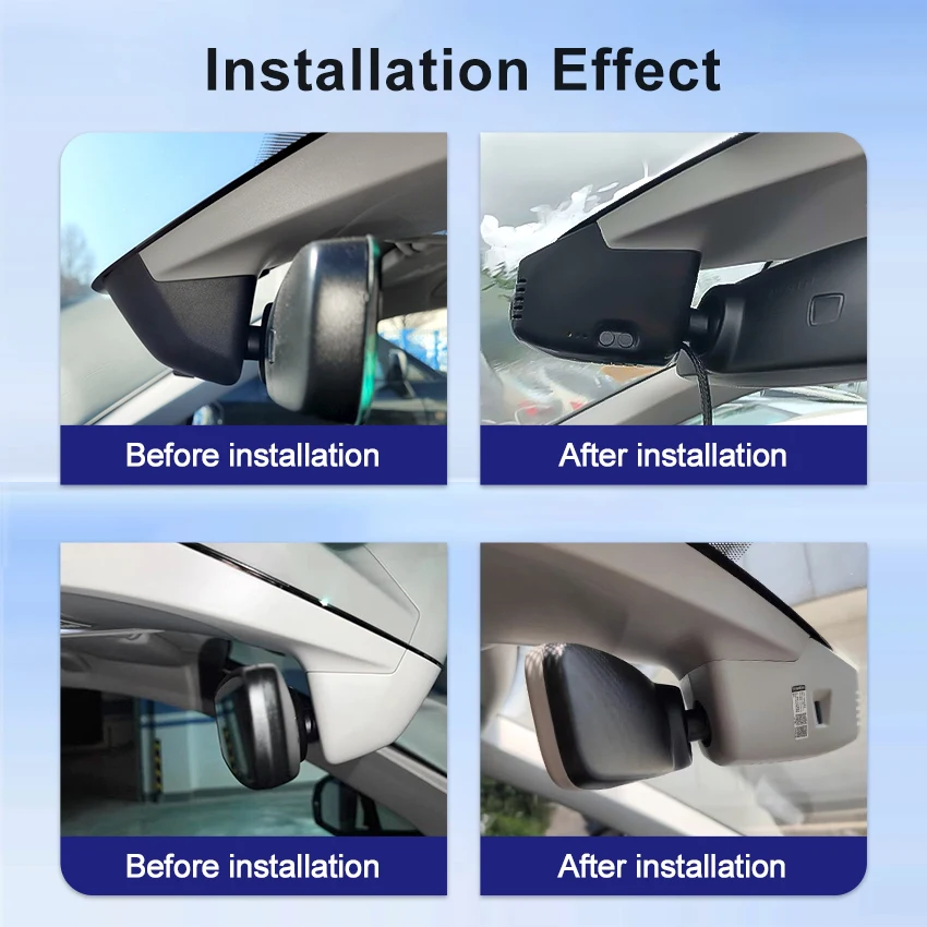 For Volkswagen VW Tiguan (Mk2) 2016 2017 2018 2019 2020 2021 2022 2023 2024 Hidden 4K UHD 2160P Wifi Car Dvr Dash Cam Camera