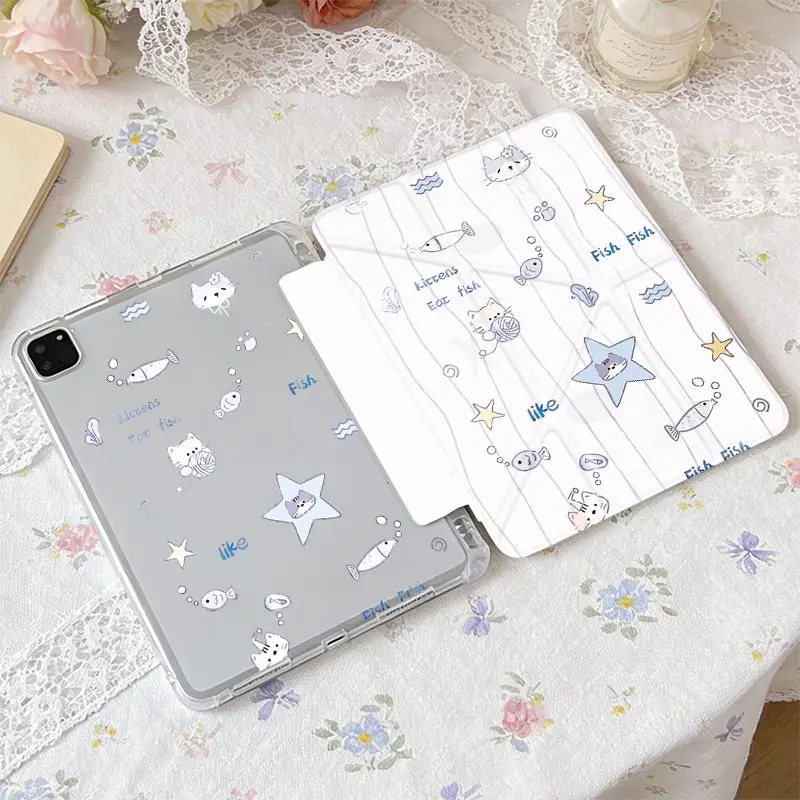 3+Y Fold Case With Pencil Holder For iPad A16 2025 11th Air11/13 iPad 10.2 7/8/9 4/5th 10.9 10th IPad Mini6 8.3 Air3 10.5 Pro11