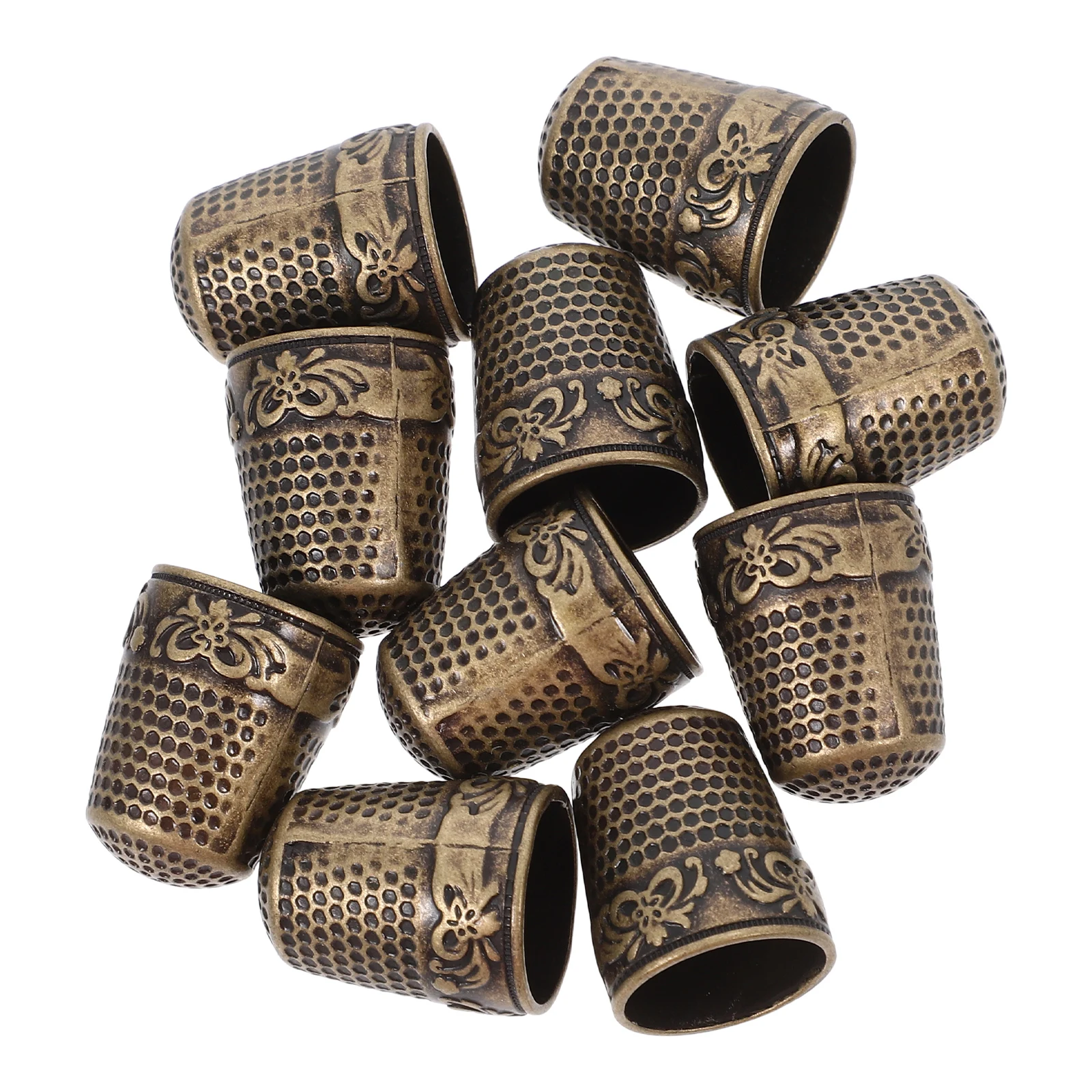 

10 Pcs Sewing Thimbles Iron Finger Protectors Quilting Thumb Cover DIY Supplies Embroidery Tools Needlework Accessories Pin