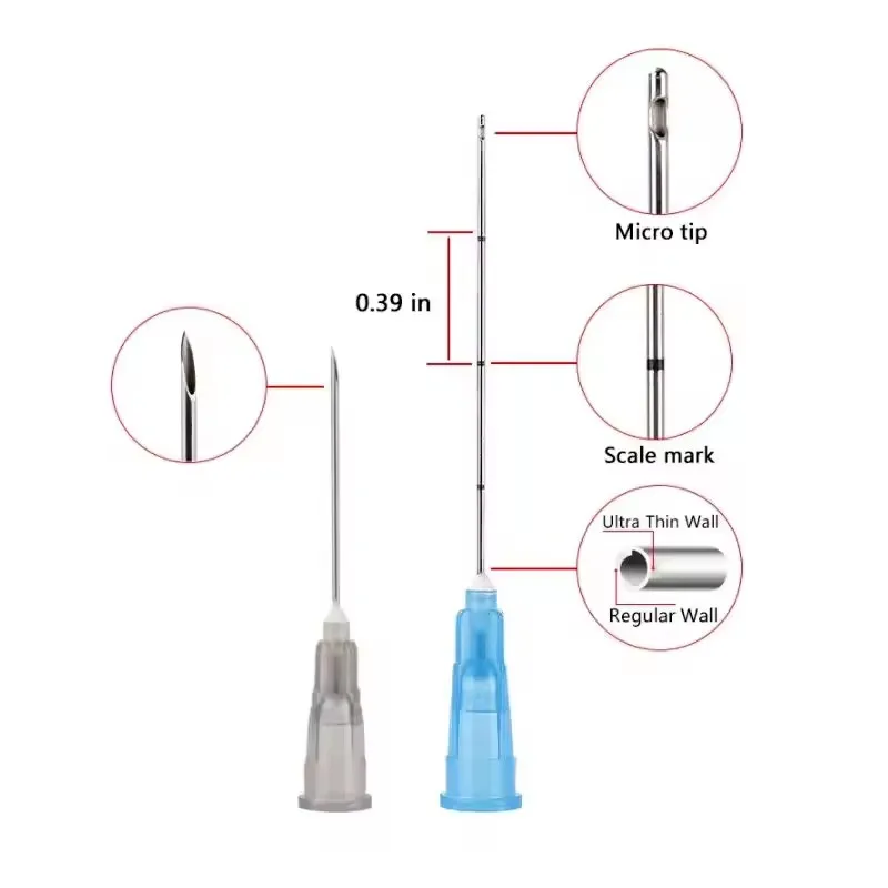 Micro Cannula Disposable Blunt Tip Cannula Needle 18G 21G 22G 23G 25G 27G 30G MicroCannula For Filler Injection