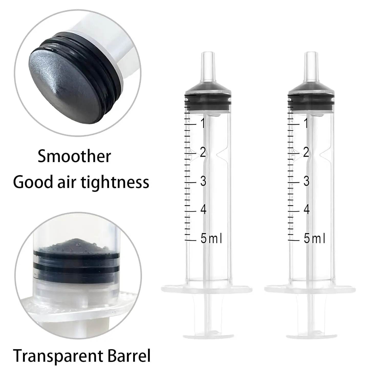 Paquete  100 jeringa  plástico  5 ml con marcas  graduación,  medir, regar, rellenar, bricolaje y uso en laboratorio