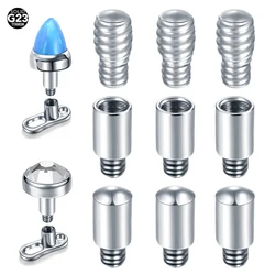 1PC Titanium Extension Gauge Post For Labret Earring Tongue Barbell Eyebrow Dermal Anchor Piercings 14G 16G Extension Rods Pin