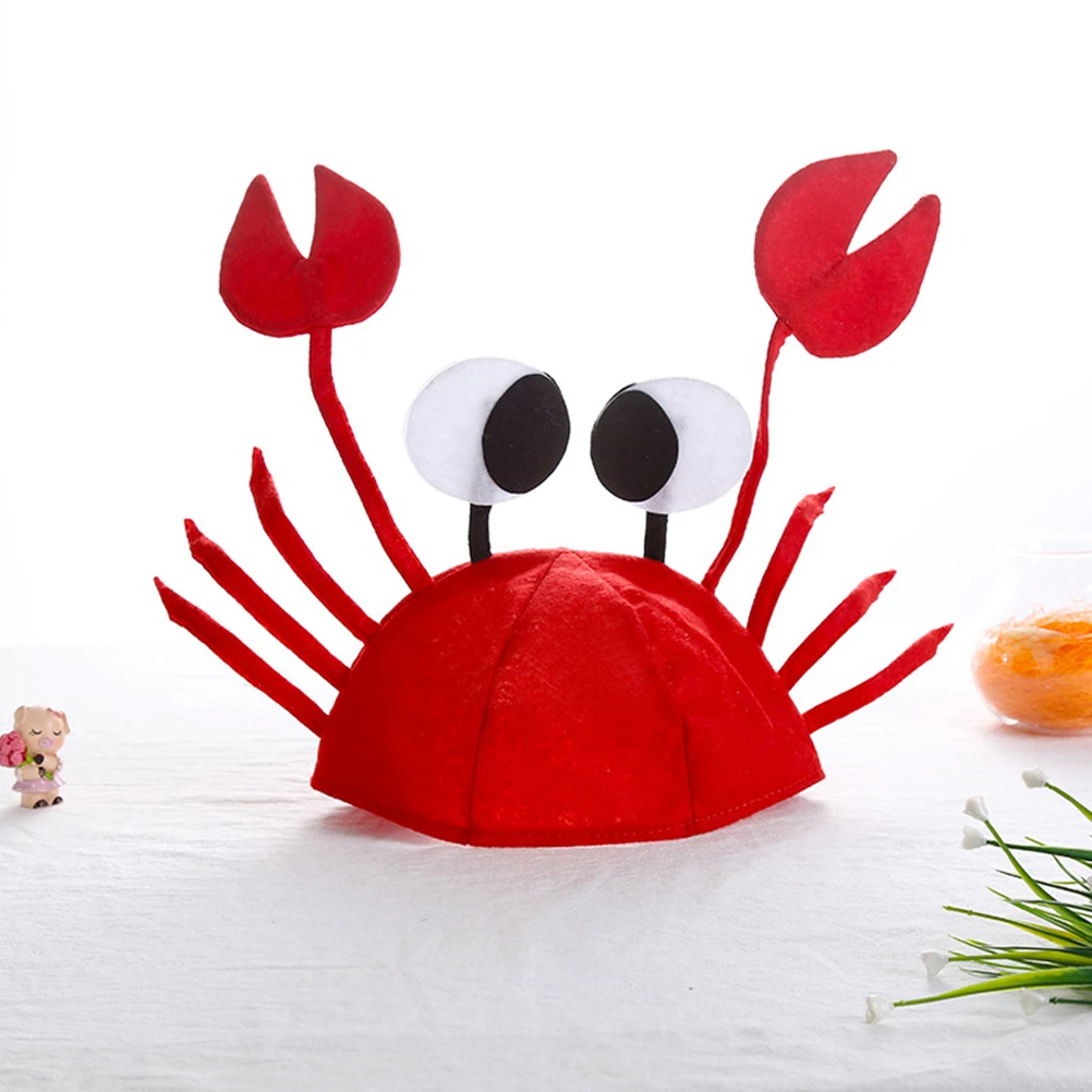 

2pcs Funny Animal Carnival Dress-Up Cosplay Costume Animal Party Hats For Halloween Stage Beach Events Reusable Lobster Crab