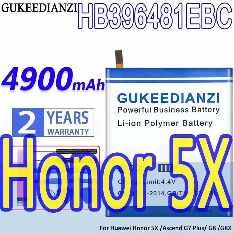

4900Mah HB396481EBC Mobile Phone Battery Durable For Huawei Honor 5X Ascend G7 Plus G8 G8X High Compatibility