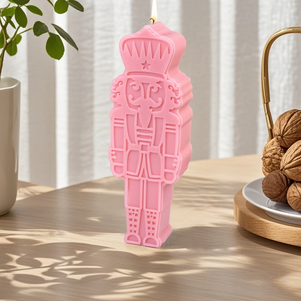 1pc Nutcracker King Soldier Ornament Advanced Silicone Nutcracker Mold, Suitable for DIY Candles, Resin Crafts, and Car Aromathe