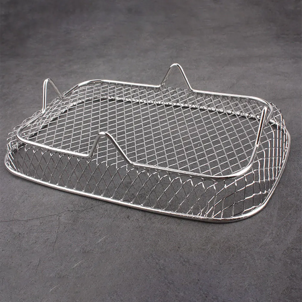 Air Fryer Rack Air Fryer Oven Grill Steamer 3 Layers Dehydrator Stand Stackable Mesh Grill Basket Air Fryer Accessories