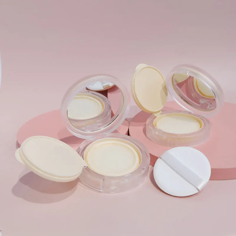 1pc redondo caso almofada de ar 0.41oz recarregável com espelho puff portátil para fundação bb creme viagem maquiagem garrafas recarregáveis