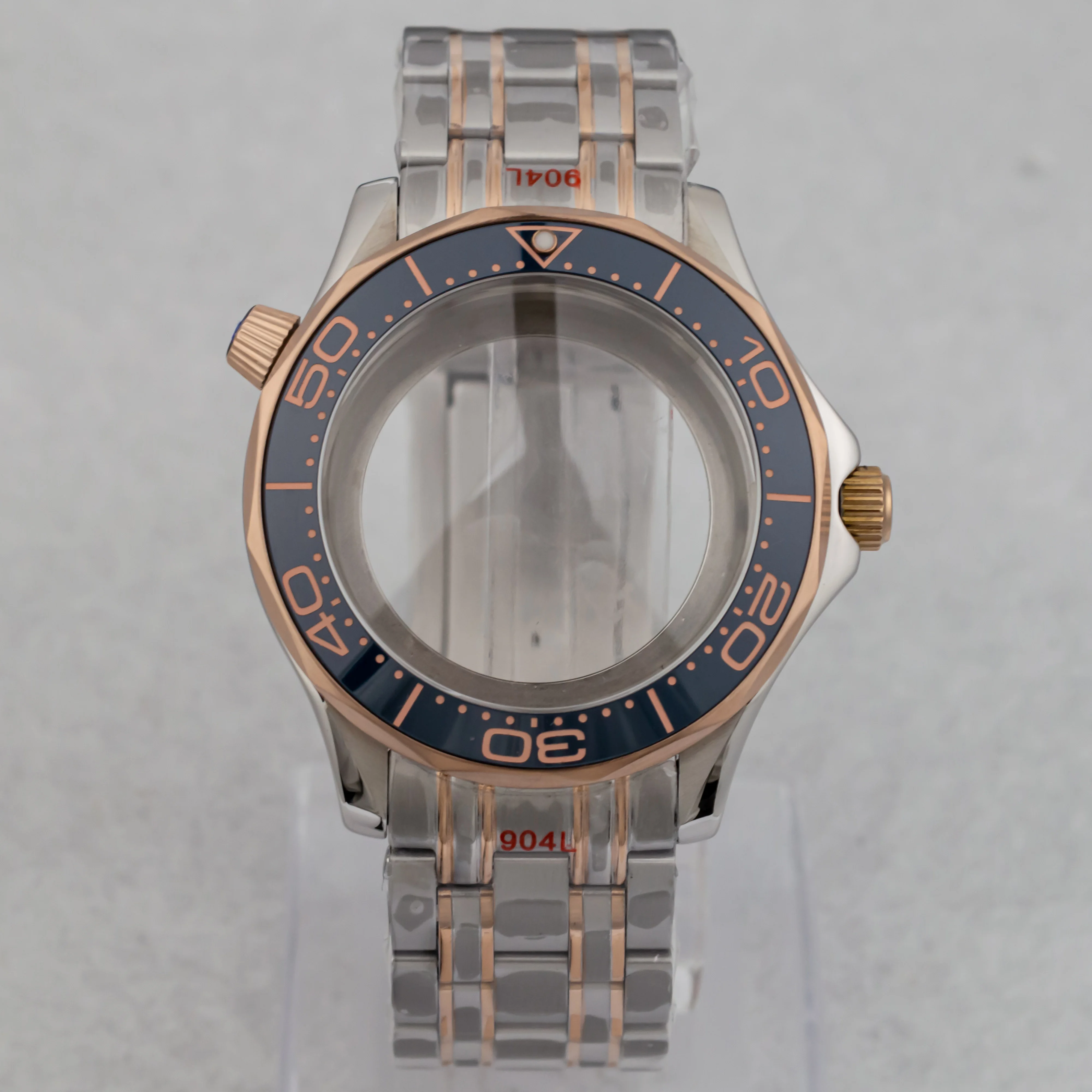 NH35 Case 21mm Stainless Steel Strap 10ATM Waterproof Watchcase for Seamaster 300 NH35 NH36 Mechanical Movement Watch Band