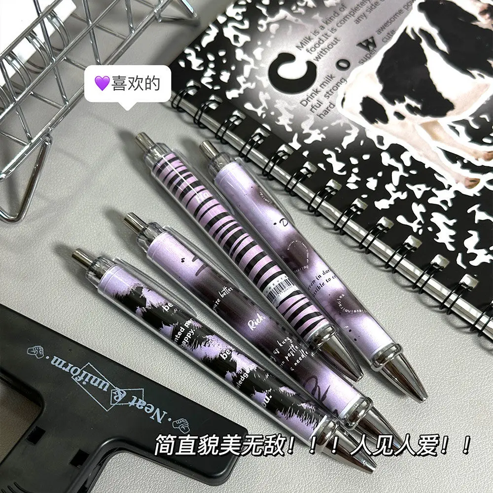 4PCS Zebra Heart Halo Dye Pattern Gel Pens Trendy Functional Stationery Durable Large Capacity Caneta Premium Writing Supplies