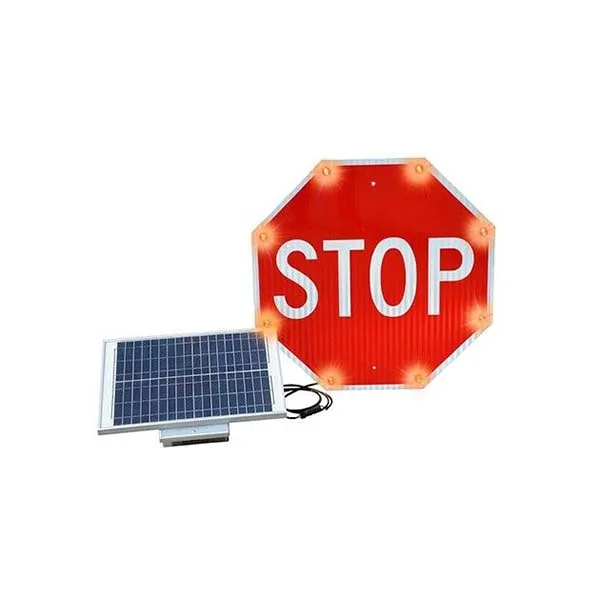 Solar Powered 50000 Hours Lifespan Flashing LED Stop Traffic Sign Portable School Crossing Warning Sign For Road Safety