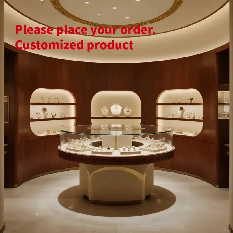 custom.GZowin Freestanding Jewelry Display Cabinet LED Lighting Eco-Friendly Durable Metal Glass Construction Recyclable