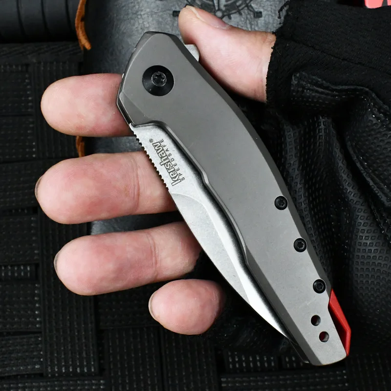 D2 Steel Outdoor Folding Knife EDC Pocket Knife of 440C Titanium Plating Handle High-quality Survival Jackknife for Self Defense