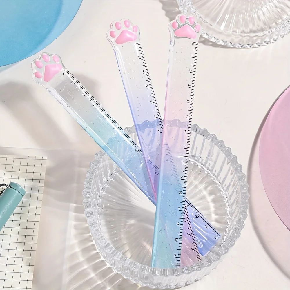 

1 шт., линейка с кошачьим когтем, градиент цвета, линейка с кошачьим когтем, разные цвета