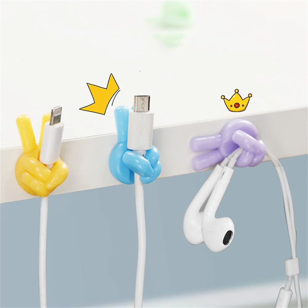 5 Stuks Siliconen Duimhaak Zelfklevende Muur Decor Sleutelhanger Handdoek Haken Data Kabel Clip Tandenborstel Houder Wire Desk Organizer