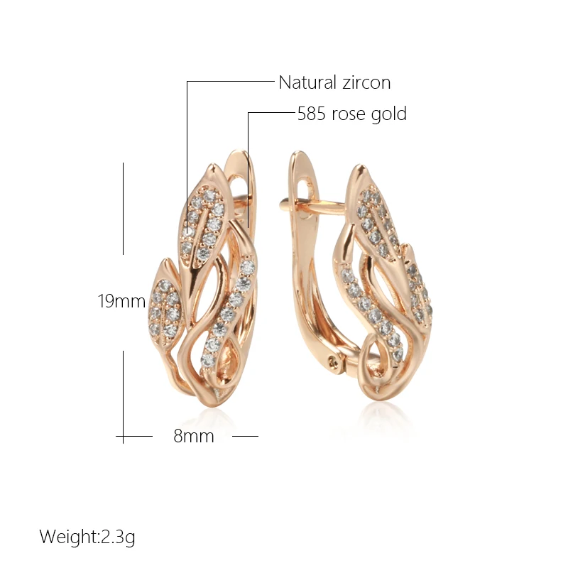 Kinel Vintage Hollow Flower Earrings 585 Gold Color Boho Ethnic Wedding Cilp Earrings for Women Elegant Fashion Jewelry Gift