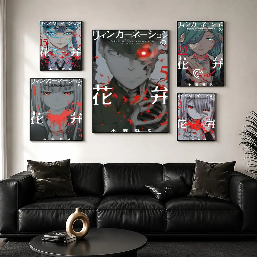 Manga P-Petals of Reincarnation Painting Calligraphy Wall Art Canvas Poster Premium Home Decor Print for Living Room Bedroom