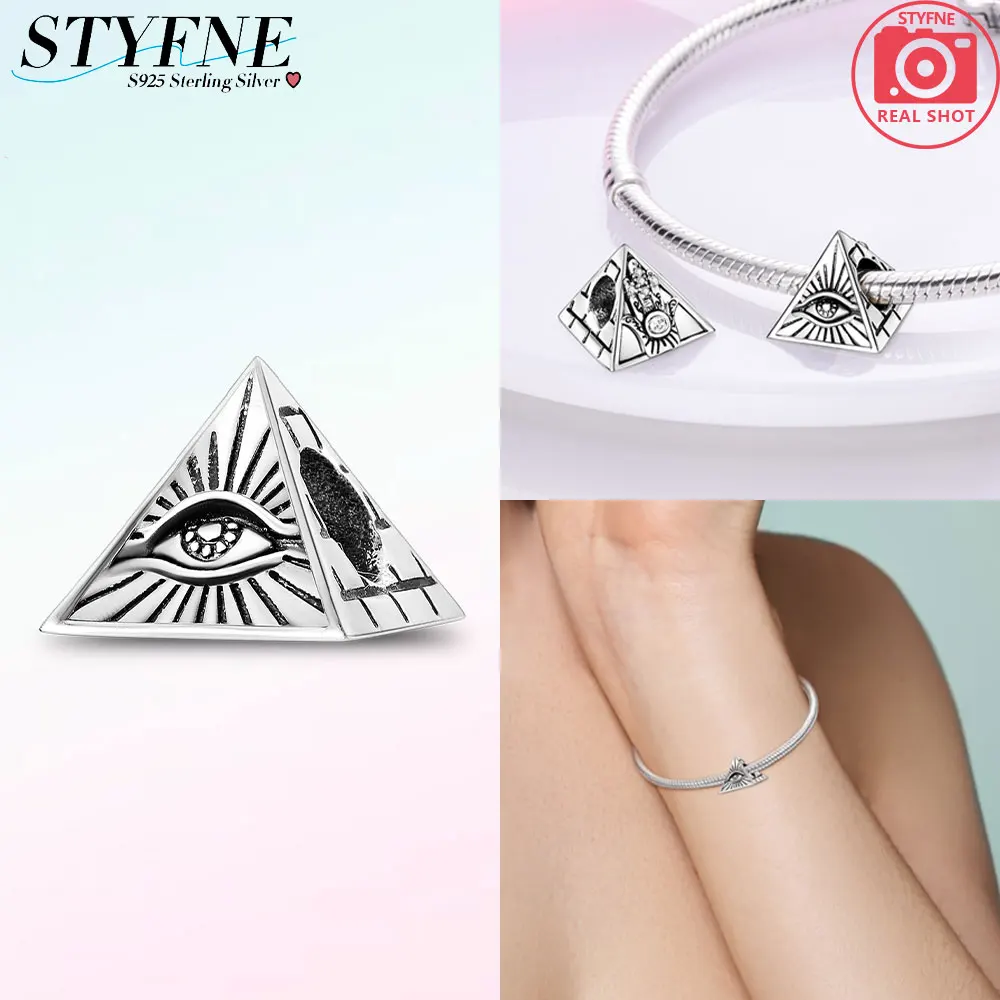 Travel Landmark Pyramid Eiffel Tower Original Charm Silver Plated Bead Fit Bracelets Bag Keychain Charm Diy Women Gift Accessory
