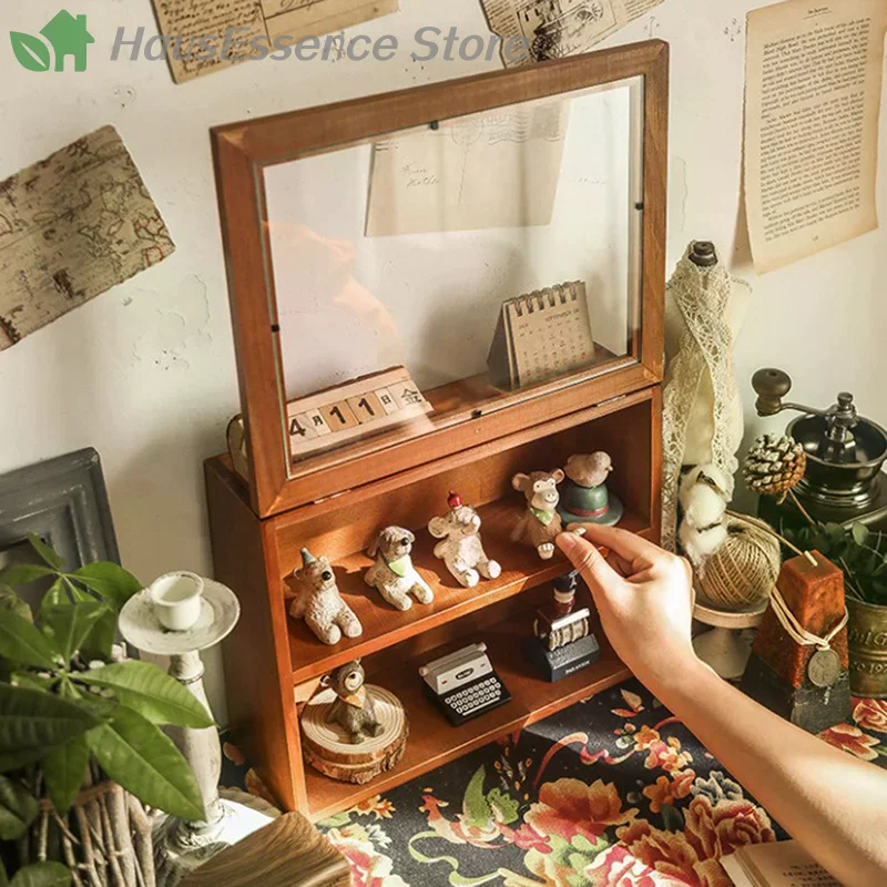※Premium Wall Display Box Wood Cabinet Shadow Case Storage Mug Wooden Bread Organizer Holder Shelves Cup Countertop Rack