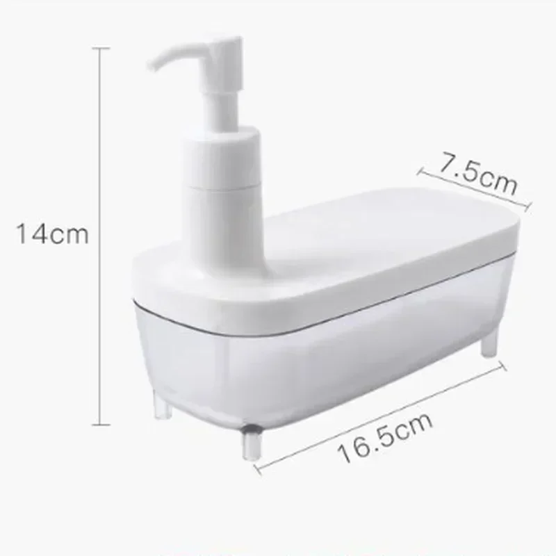 Multi-function Liquid Container Drainboard Soap Holder Rack 2 in1 Dispenser and Soap Storage Box