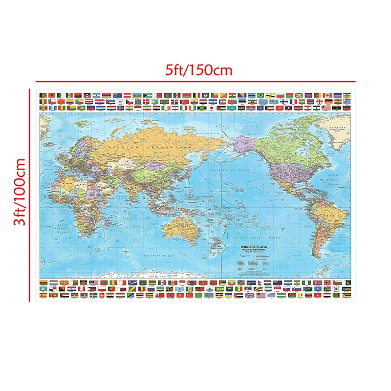 150*100cm World Map Travel Unframed Posters and Prints Living Room Wall  Decor Art Pictures Canvas Painting School Supplies