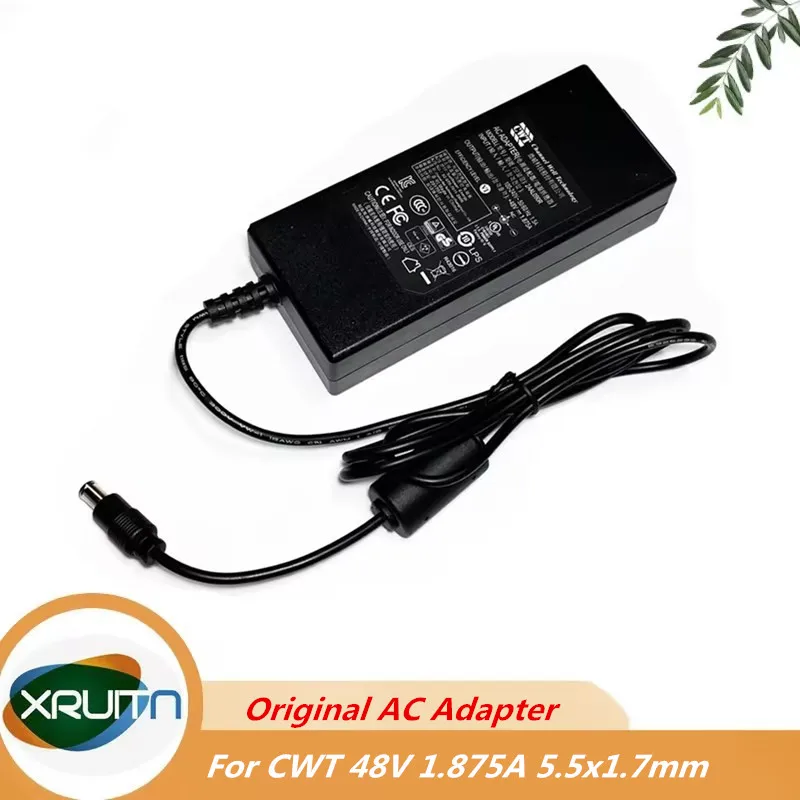 

Original Channel Well CWT 2AAL090R 90W Charger 48V 1.875A AC Adapter 5.5x1.7mm Plug For Hikvision Power Supply Genuine