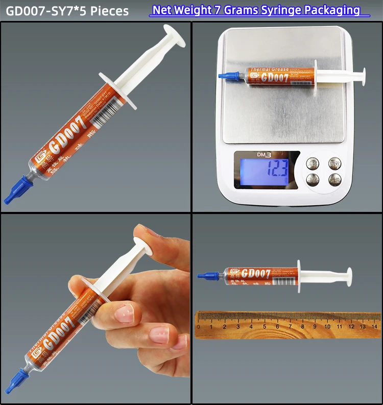 GD007 Wärmeleitpaste Gips Kühlkörper Verbindung Kühlnetz Gewicht 0,5/1/3/7/15/30/150 Gramm für CPU SSY ST CB CN MB BA BR – Detail 8