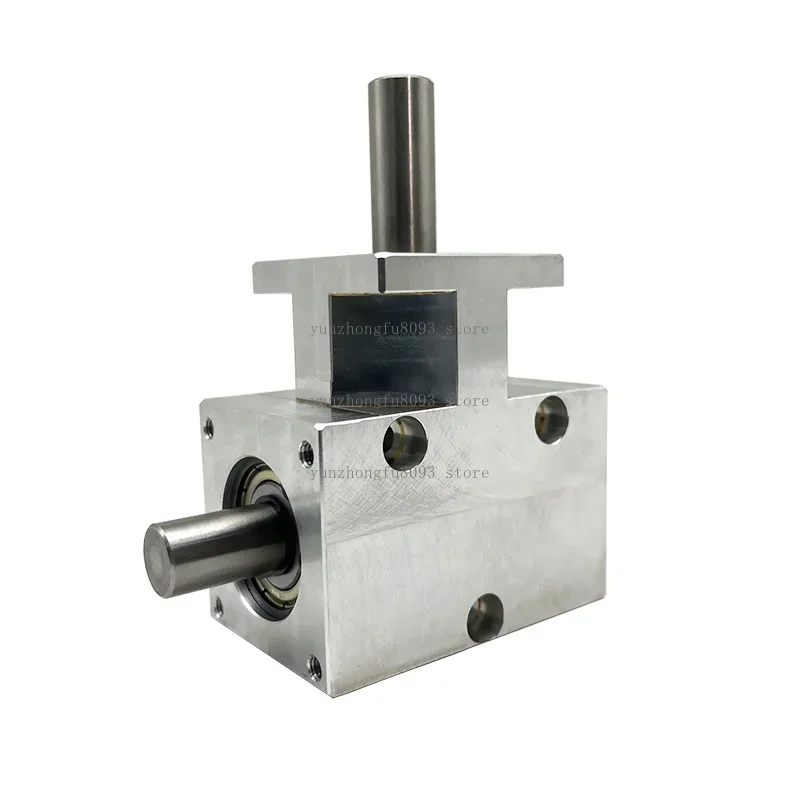 1:1 Helical Bevel Gearbox, 90 Degree Angle Gear with 12mm Co Directional Double Output Shaft for Transmission and Drive