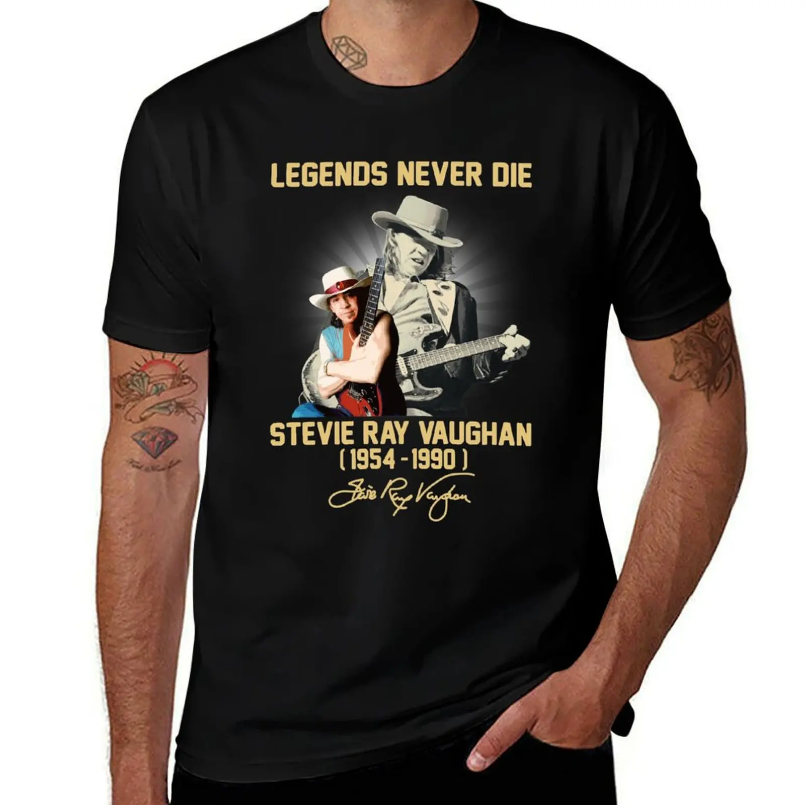

Stevie Ray Vaughan legends never die T-Shirt funny t shirts man T-Shirt