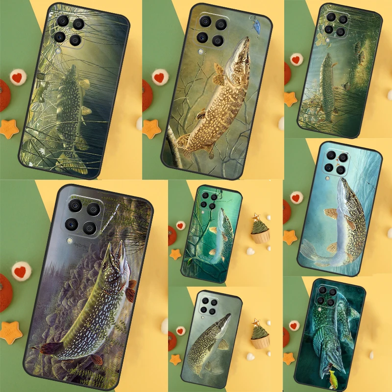  Pike Fish Fishing Lure For Samsung Galaxy M31 M51 M21 M11 M20 M13 M33 M53 M52 M32 M12 M14 M34 M54 M55 M15 Case