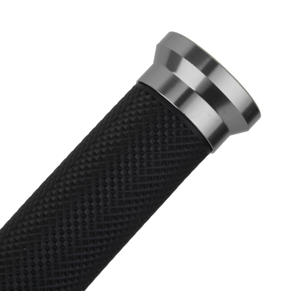 Universal Motorcycle Rubber Gel Hand Grips for Handle Bar Bar End Titanium