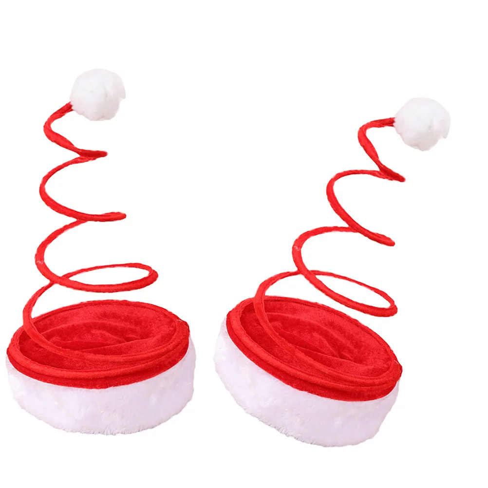 

2 pcs Christmas Decoration Red Brim Ball Size Fits Most Men Women Funny Costume Accessory Photo Props Xmas Party Santa