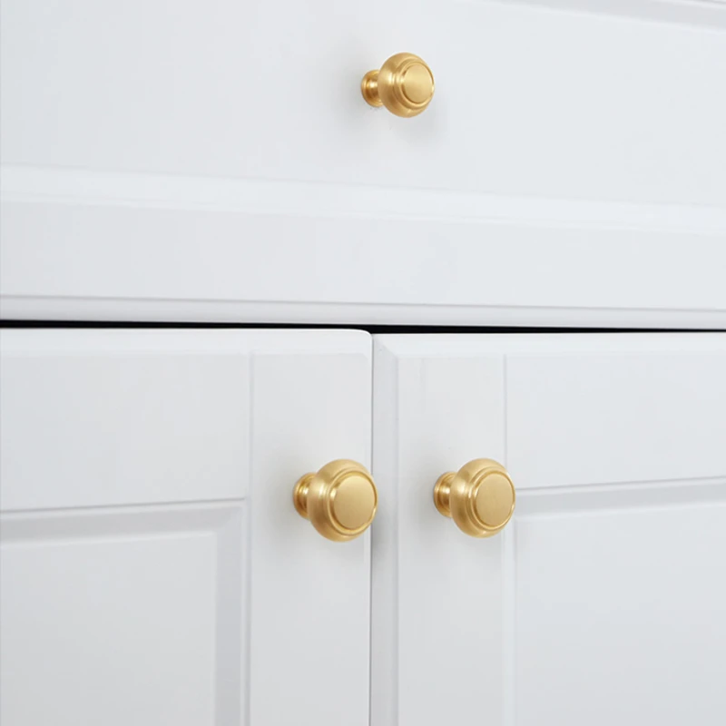 Drawer Cabinet Door Brass Knobs and Handles Single Hole Small Simple Exposed Wardrobe Dresser Light Luxury Handles for Furniture